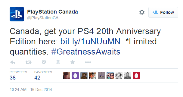 PlaystationCA Tweet