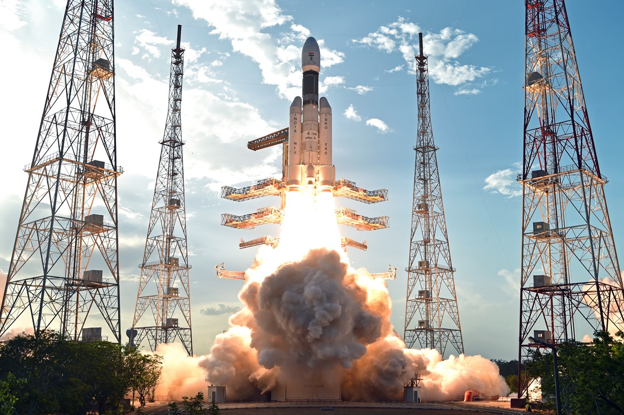 GSLV Mk.III launching from the Satish Dhawan Space Centre.